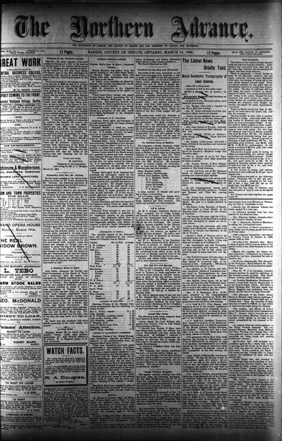 Northern Advance, 15 Mar 1900