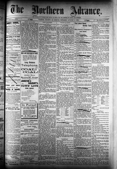 Northern Advance, 9 Aug 1900