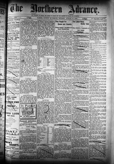 Northern Advance, 30 Aug 1900