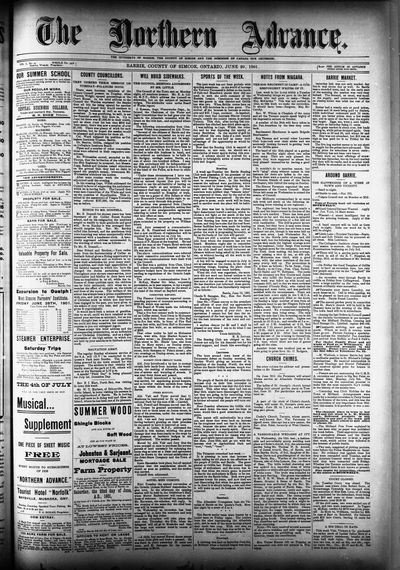 Northern Advance, 20 Jun 1901