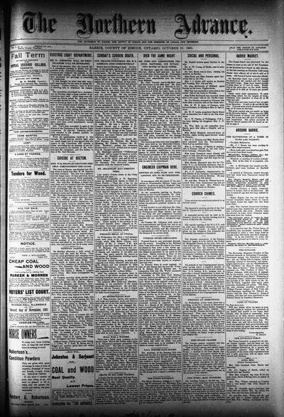 Northern Advance, 31 Oct 1901