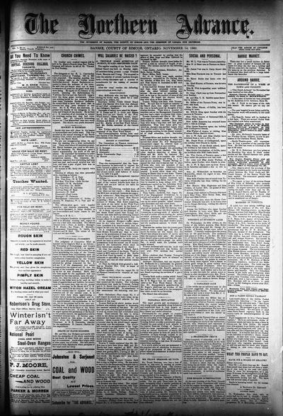 Northern Advance, 14 Nov 1901