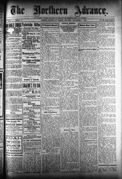 Northern Advance, 8 Dec 1904