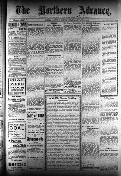 Northern Advance, 19 Jan 1905