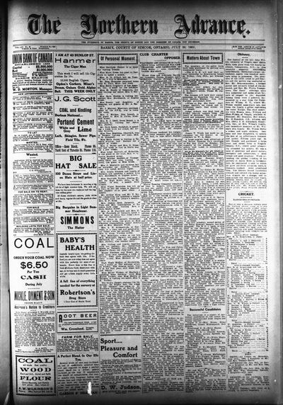 Northern Advance, 20 Jul 1905