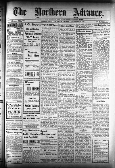 Northern Advance, 14 Sep 1905