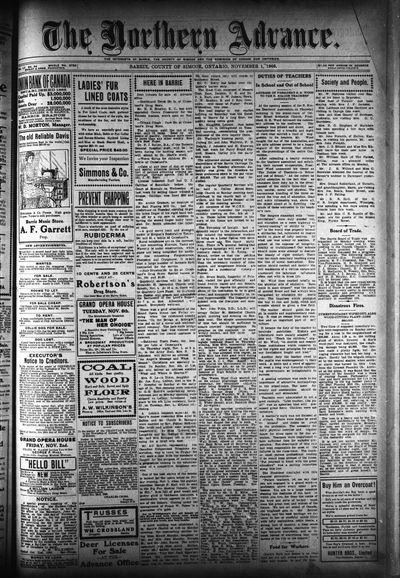 Northern Advance, 1 Nov 1906