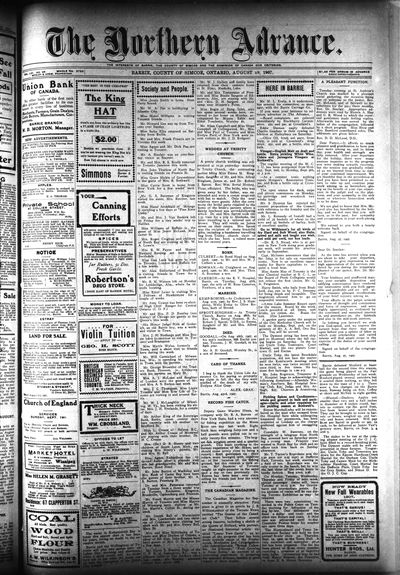 Northern Advance, 29 Aug 1907