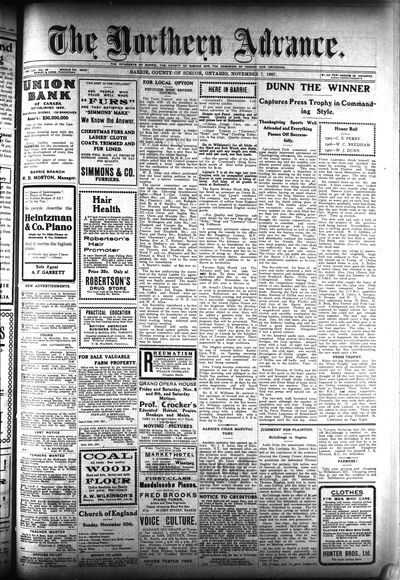 Northern Advance, 7 Nov 1907