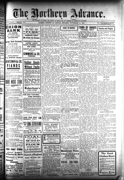 Northern Advance, 14 Nov 1907