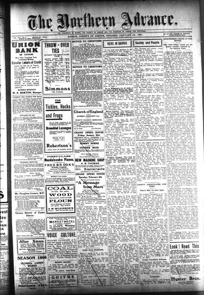 Northern Advance, 30 Jan 1908