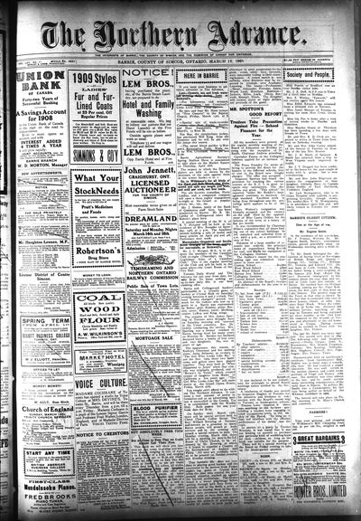 Northern Advance, 12 Mar 1908