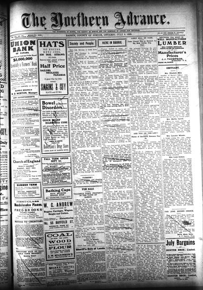 Northern Advance, 9 Jul 1908