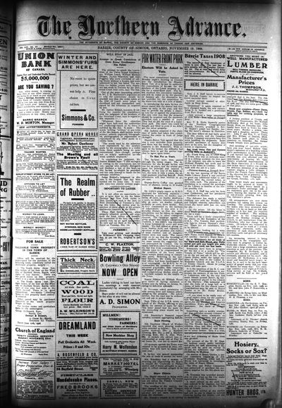 Northern Advance, 19 Nov 1908