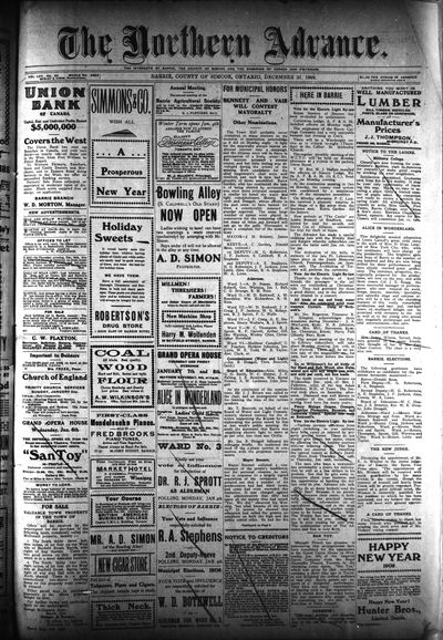 Northern Advance, 31 Dec 1908