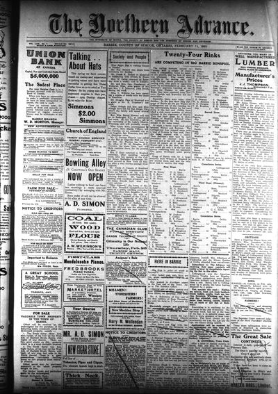 Northern Advance, 18 Feb 1909