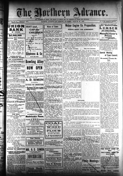 Northern Advance, 25 Mar 1909