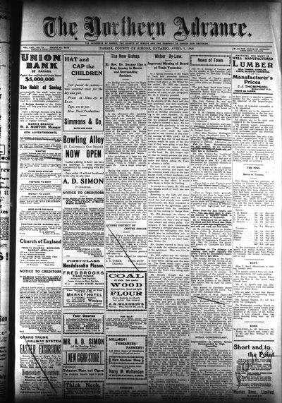 Northern Advance, 1 Apr 1909