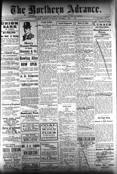 Northern Advance, 8 Apr 1909