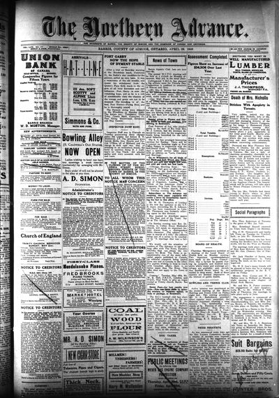 Northern Advance, 29 Apr 1909