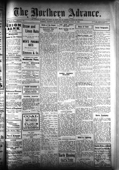 Northern Advance, 15 Jul 1909