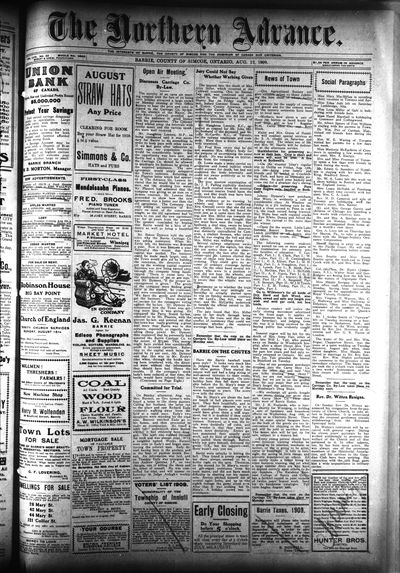 Northern Advance, 12 Aug 1909