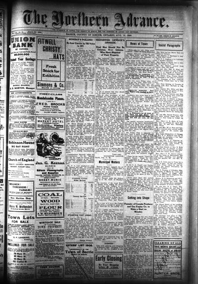 Northern Advance, 19 Aug 1909