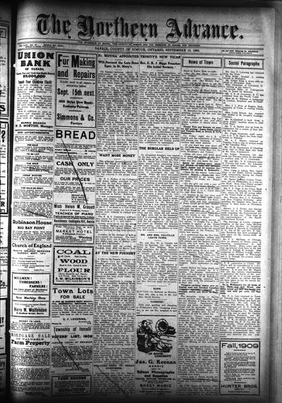 Northern Advance, 16 Sep 1909