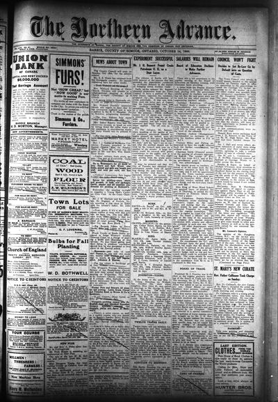 Northern Advance, 14 Oct 1909