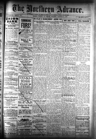 Northern Advance, 21 Oct 1909