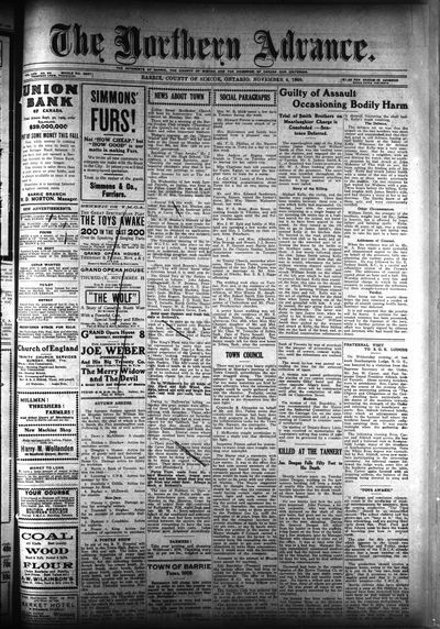 Northern Advance, 4 Nov 1909