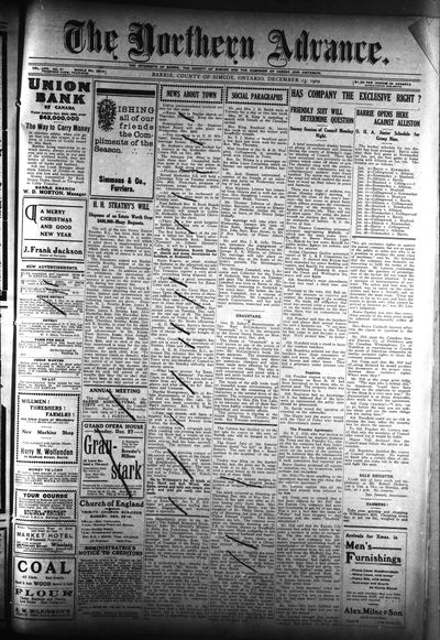 Northern Advance, 23 Dec 1909