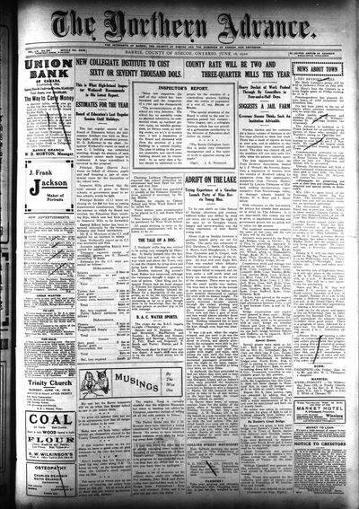 Northern Advance, 16 Jun 1910