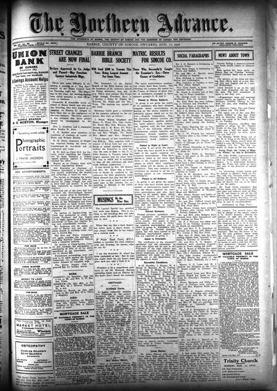 Northern Advance, 11 Aug 1910