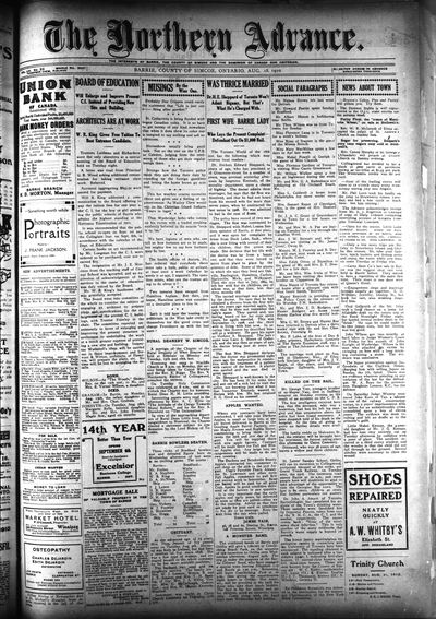 Northern Advance, 18 Aug 1910