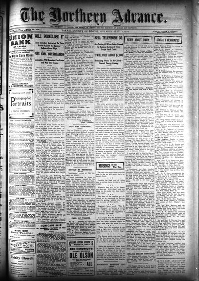 Northern Advance, 1 Sep 1910