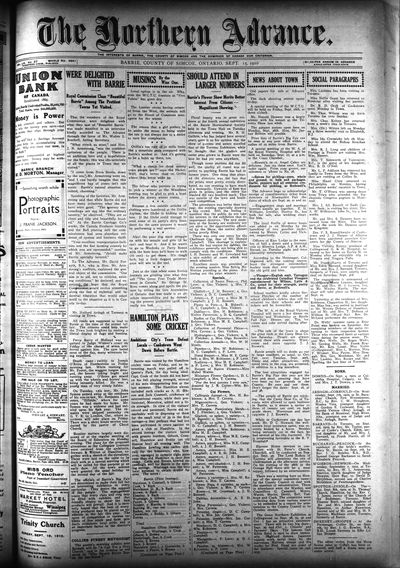 Northern Advance, 15 Sep 1910