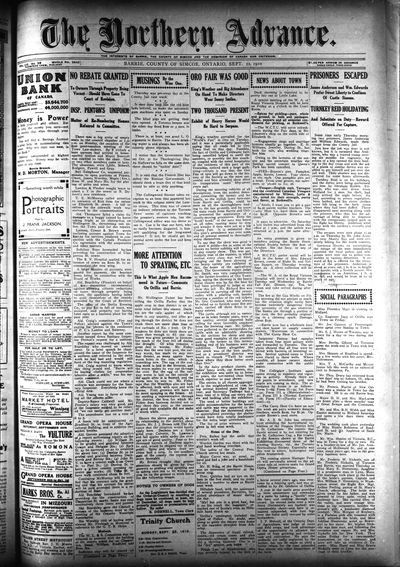 Northern Advance, 22 Sep 1910