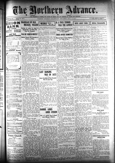 Northern Advance, 6 Oct 1910