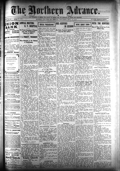 Northern Advance, 27 Oct 1910