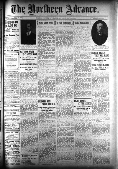 Northern Advance, 17 Nov 1910