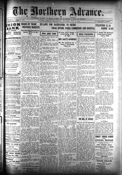 Northern Advance, 24 Nov 1910