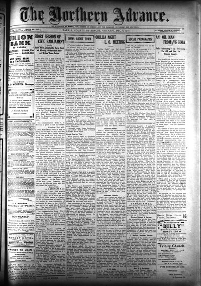 Northern Advance, 8 Dec 1910