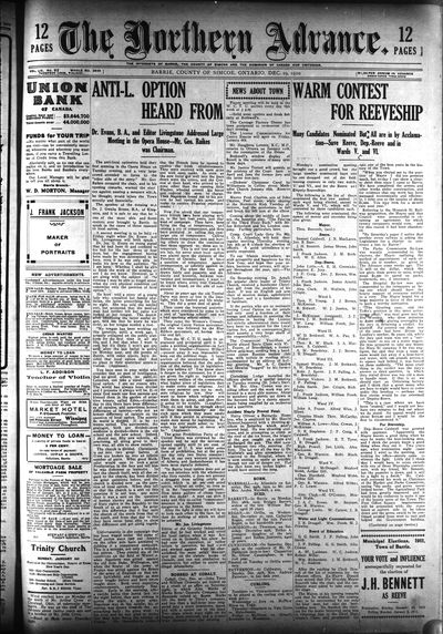 Northern Advance, 29 Dec 1910