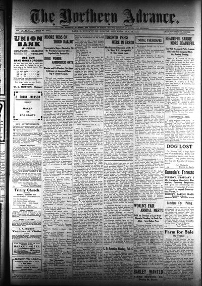 Northern Advance, 26 Jan 1911