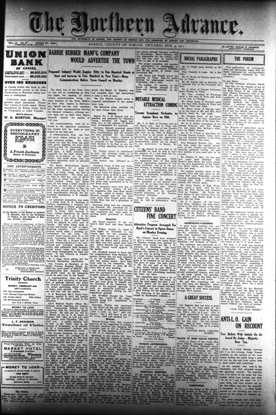 Northern Advance, 9 Feb 1911