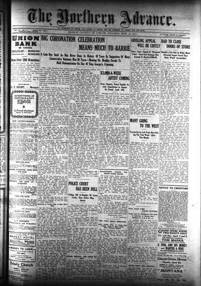 Northern Advance, 30 Mar 1911