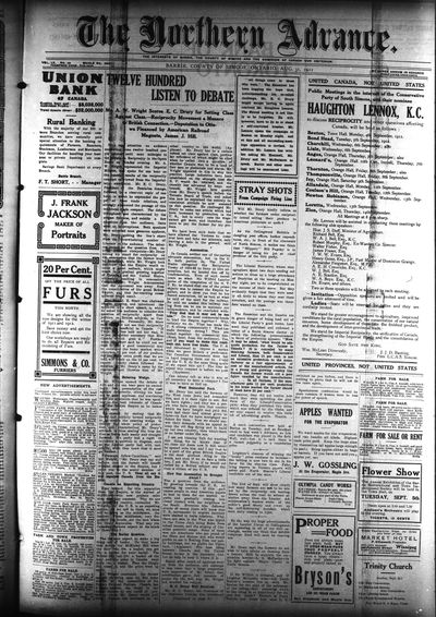 Northern Advance, 31 Aug 1911