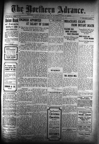 Northern Advance, 23 Nov 1911