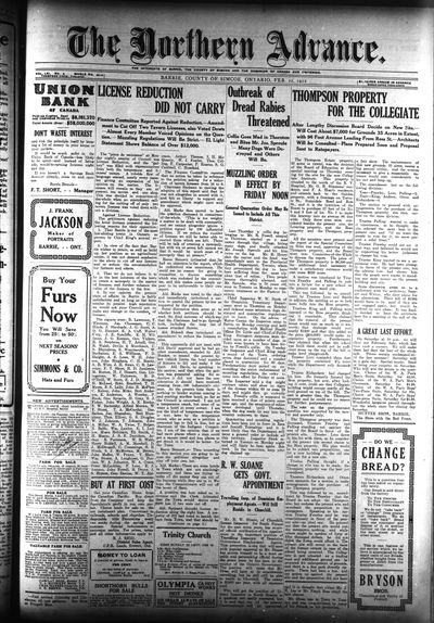 Northern Advance, 22 Feb 1912